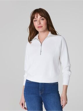 SPANX White Air Essentials Half-Zip Sweatshirt